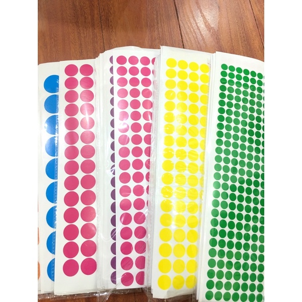 Tem nhãn dán 500 tem dán lỗi tem tròn mầu chất liệu decal