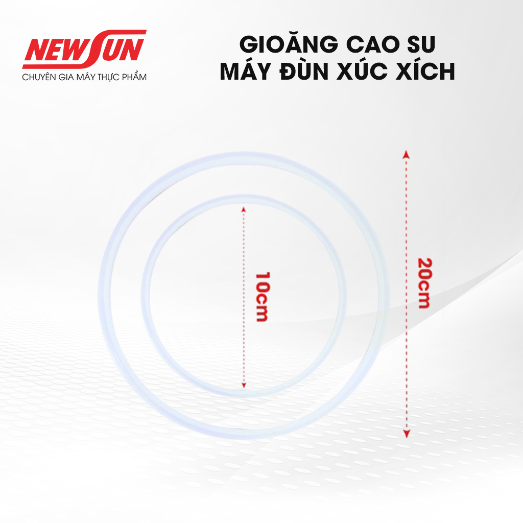 Gioăng cao su máy đùn xúc xích NEWSUN - Cao su mềm dai bền bỉ