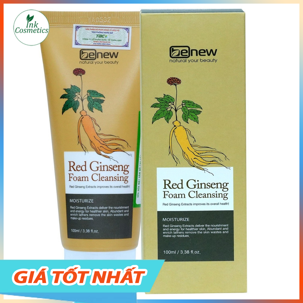 Sữa rửa mặt hồng sâm benew red ginseng chống lão hóa da, giảm nếp nhăn