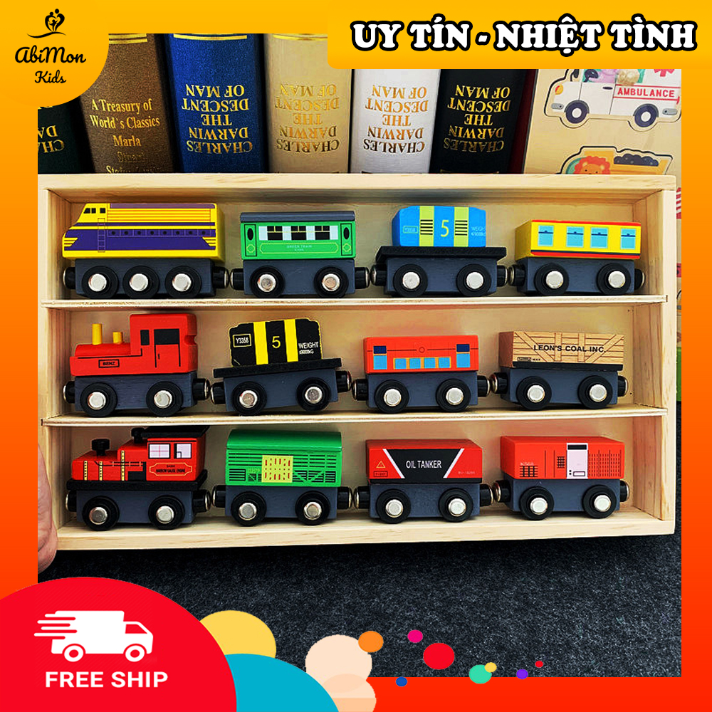 🌻 Đoàn Tàu Nam Châm Bằng Gỗ Cho Bé ☘️ Montessori cao cấp ✨ Đồ chơi Gỗ - Giáo dục - An toàn - Thông minh