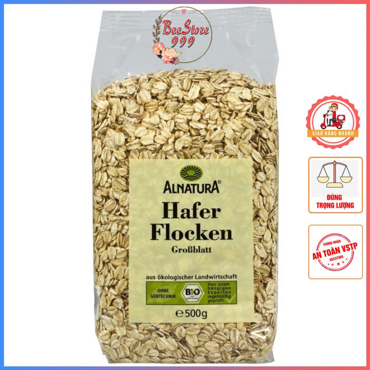 Yến mạch cán dẹt cán vỡ hafer flocken 500gr, yến mạch giảm cân, ăn kiêng, keto - 7nuts