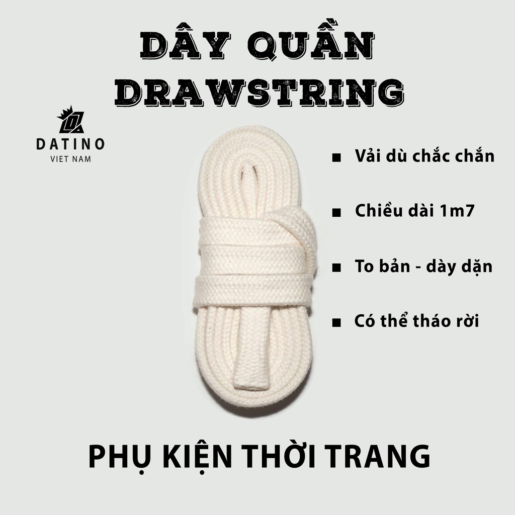 Dây quần Drawstring MCQ phong cách Streetwear dài 1,7m phối quần Jeans dài hoặc quần Short