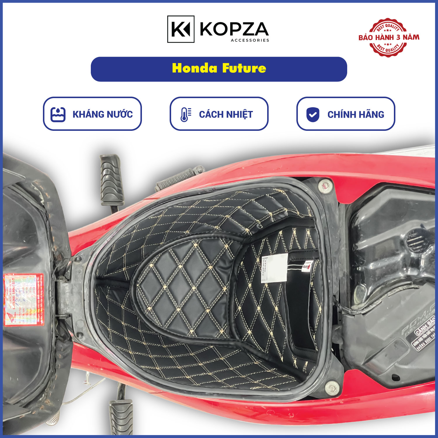 Đệm cốp da 5d, lót cốp da kopza chính hãng xe future 2016-2022 cách nhiệt, chống thấm nước