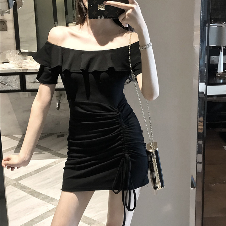 Đầm body trễ vai rút dây thời trang XIXO cao cấp sang mịn đẹp