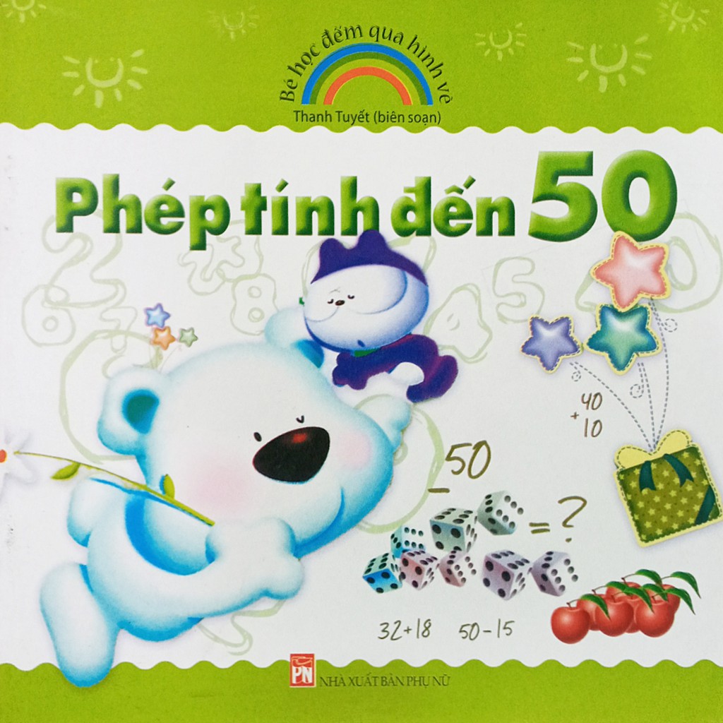 Sách-bé học đếm qua hình vẽ - phép tính đến 50