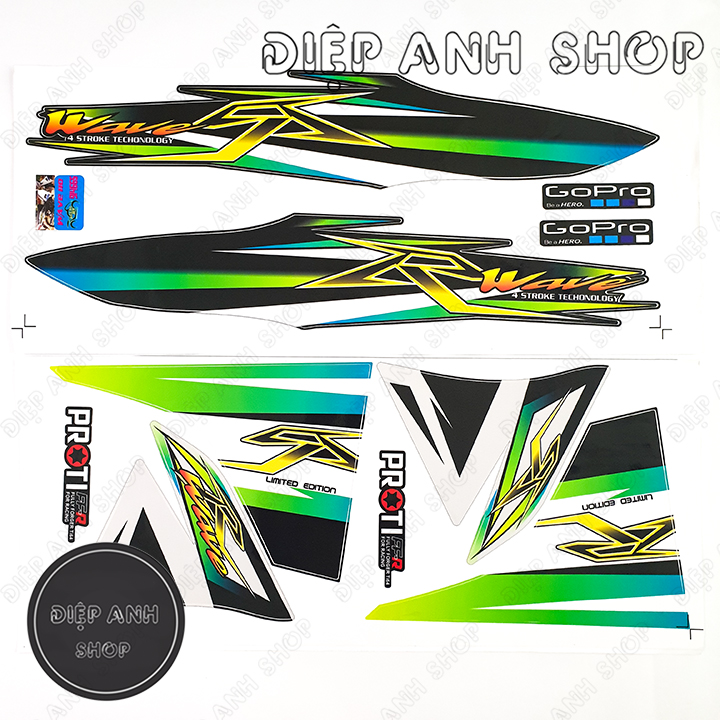 Tem rời Wave Alpha 110 ( Đời 2017 - 2020) - Tem 3 lớp chống phai màu