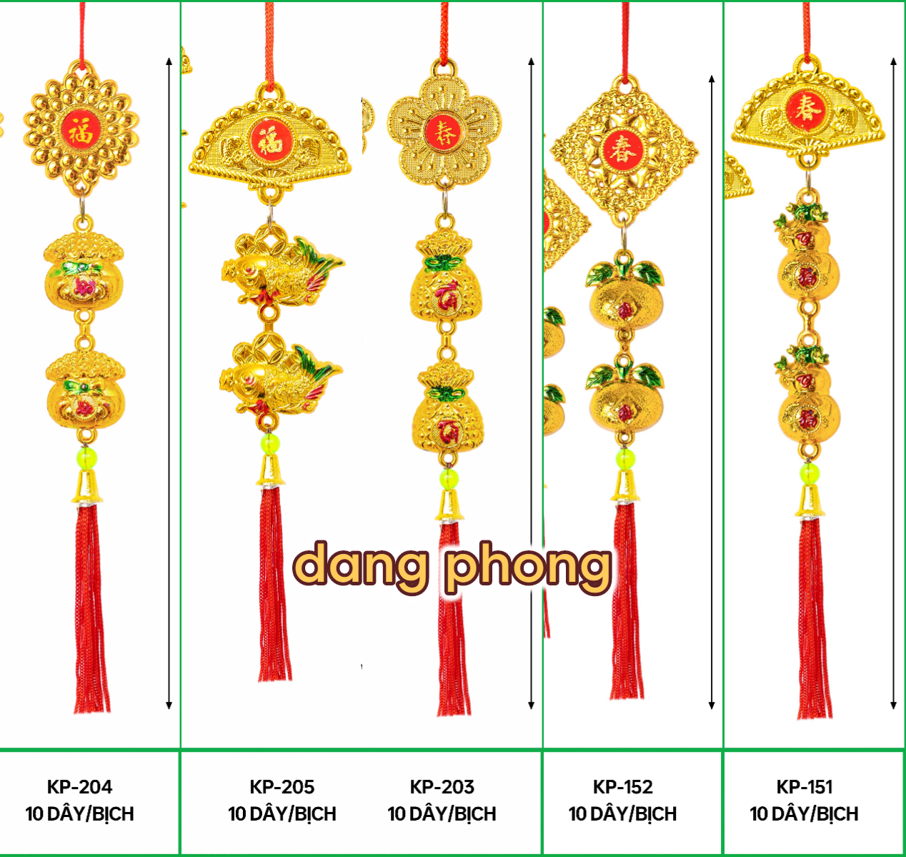 Bịch 10 dây hoa mai,quạt phối trái cây trang trí tết 2025,treo cây mai đào tắc