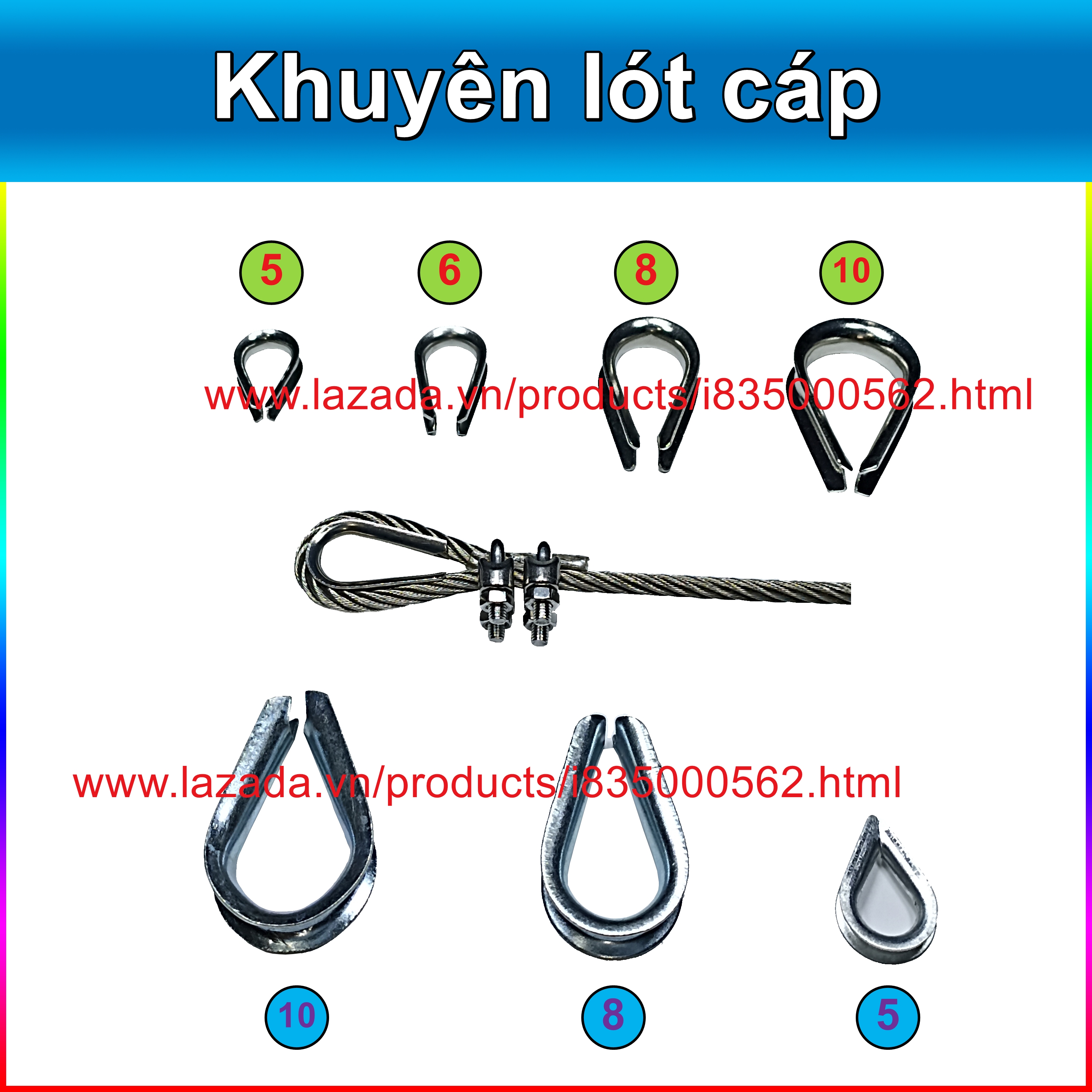 Khuyên lót cáp, bẹn cáp, giọt lệ