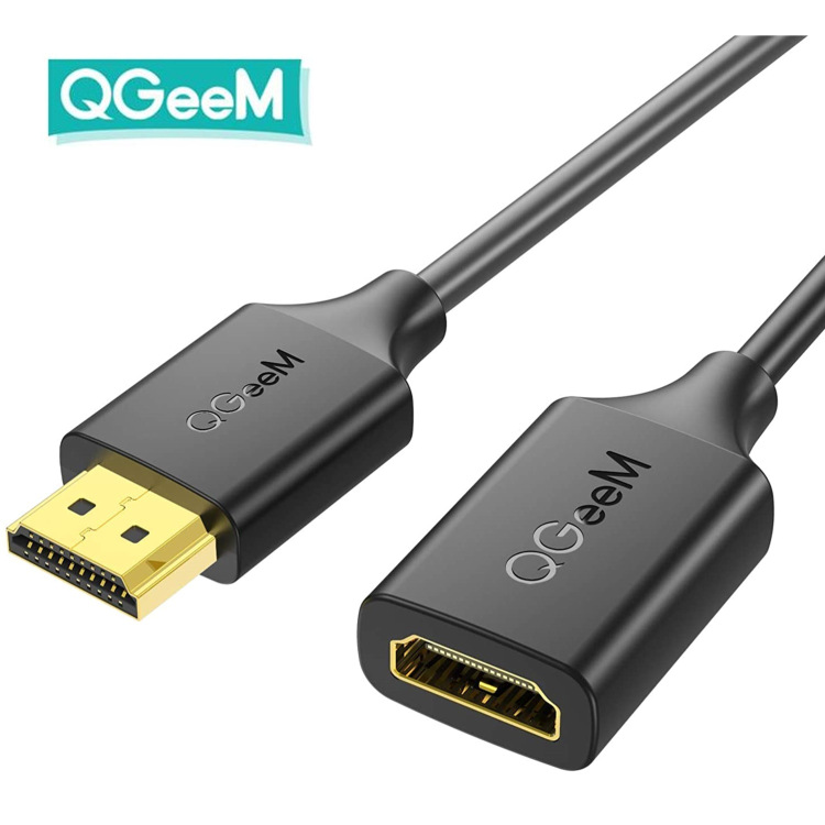 Dây cáp nối dài hdmi 2.0 4k 60hz qgeem cao cấp dùng cho rokufirestick, ps4, máy chiếu, tv, laptop,...nối dài hdmi 1.8m