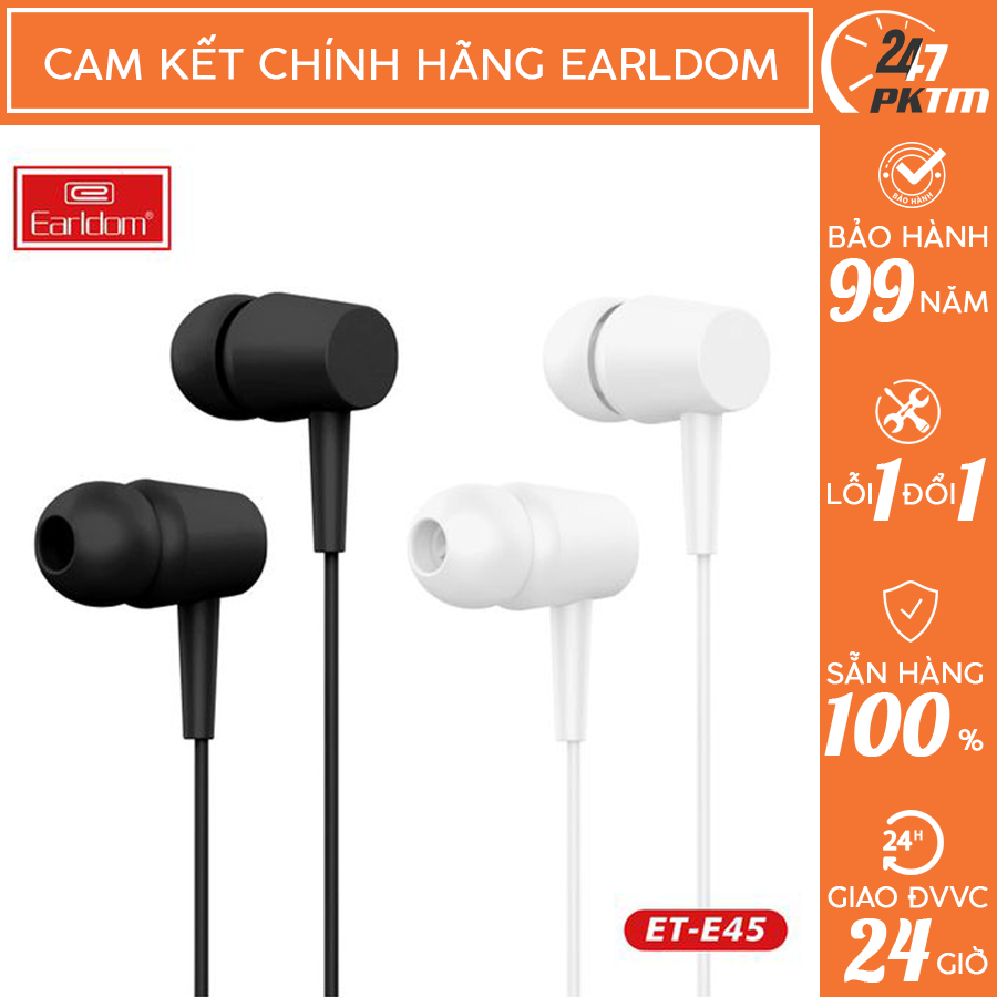 Tai nghe giá rẻ có dây earldom kèm mic dài 1.2m e45
