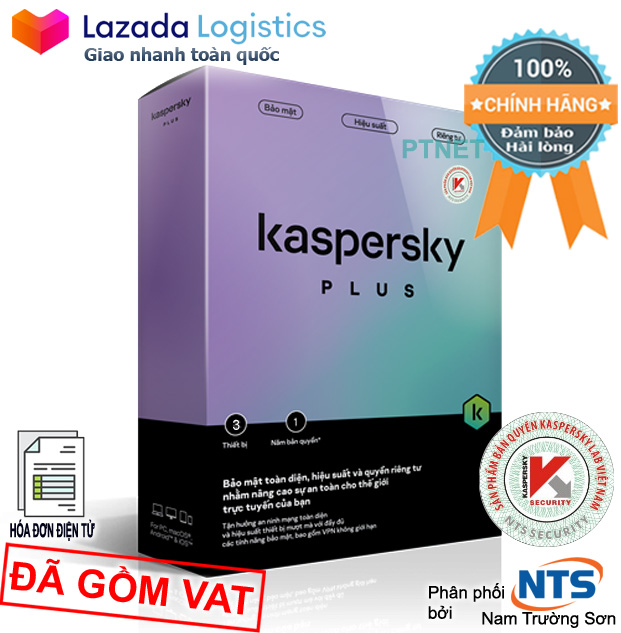 Phần mềm Kaspersky Internet Security / Plus KIS 3PC box phân phối bởi Nam Trường Sơn, bảo mật cao cấp, 3 máy tính hoặc mobile (Hộp xanh tím mới)