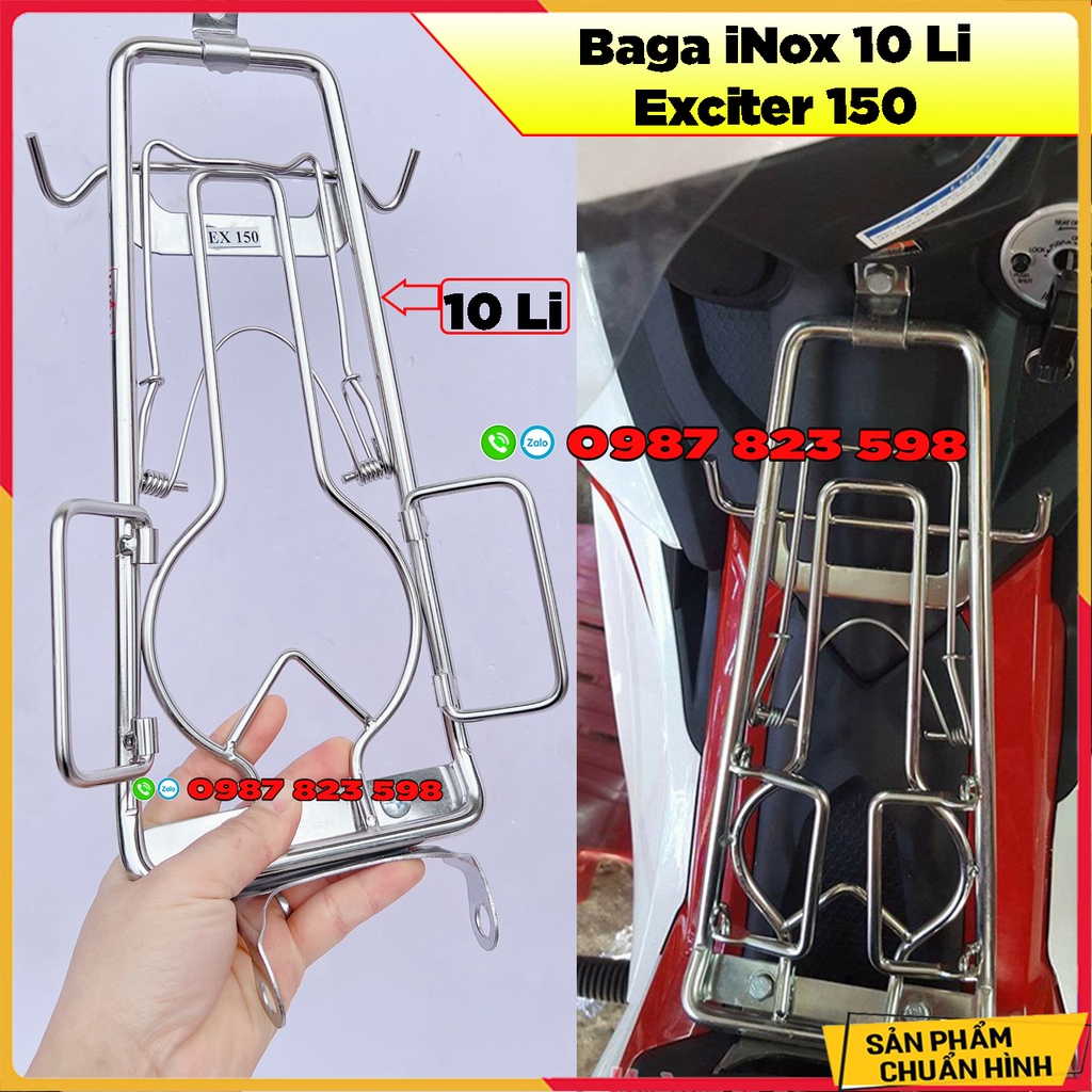 Baga inox exciter 150 mẫu 10 li - baga 10 li ex 150
