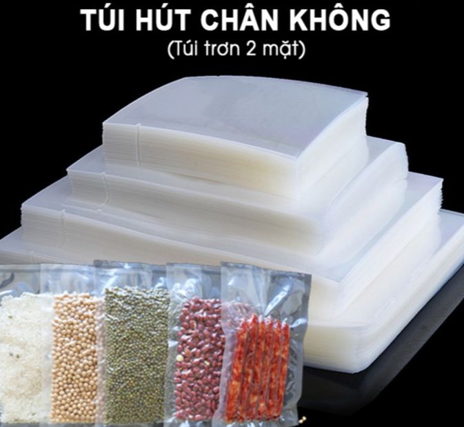 Hcm freeship | 0.5kg - túi hút chân không bảo quản thực phẩm 2 mặt trơn - bọc hút chân không pa trơn 2 mặt - đủ size