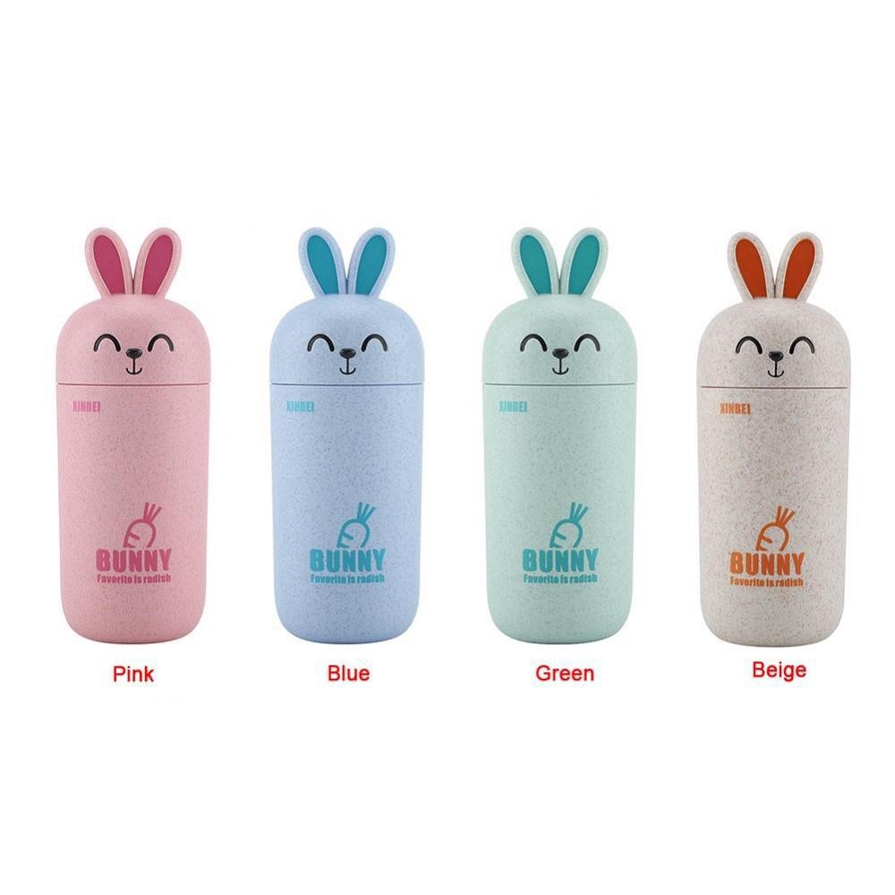 Bình nước lúa mì thỏ Bunny siêu dễ thương 300ml