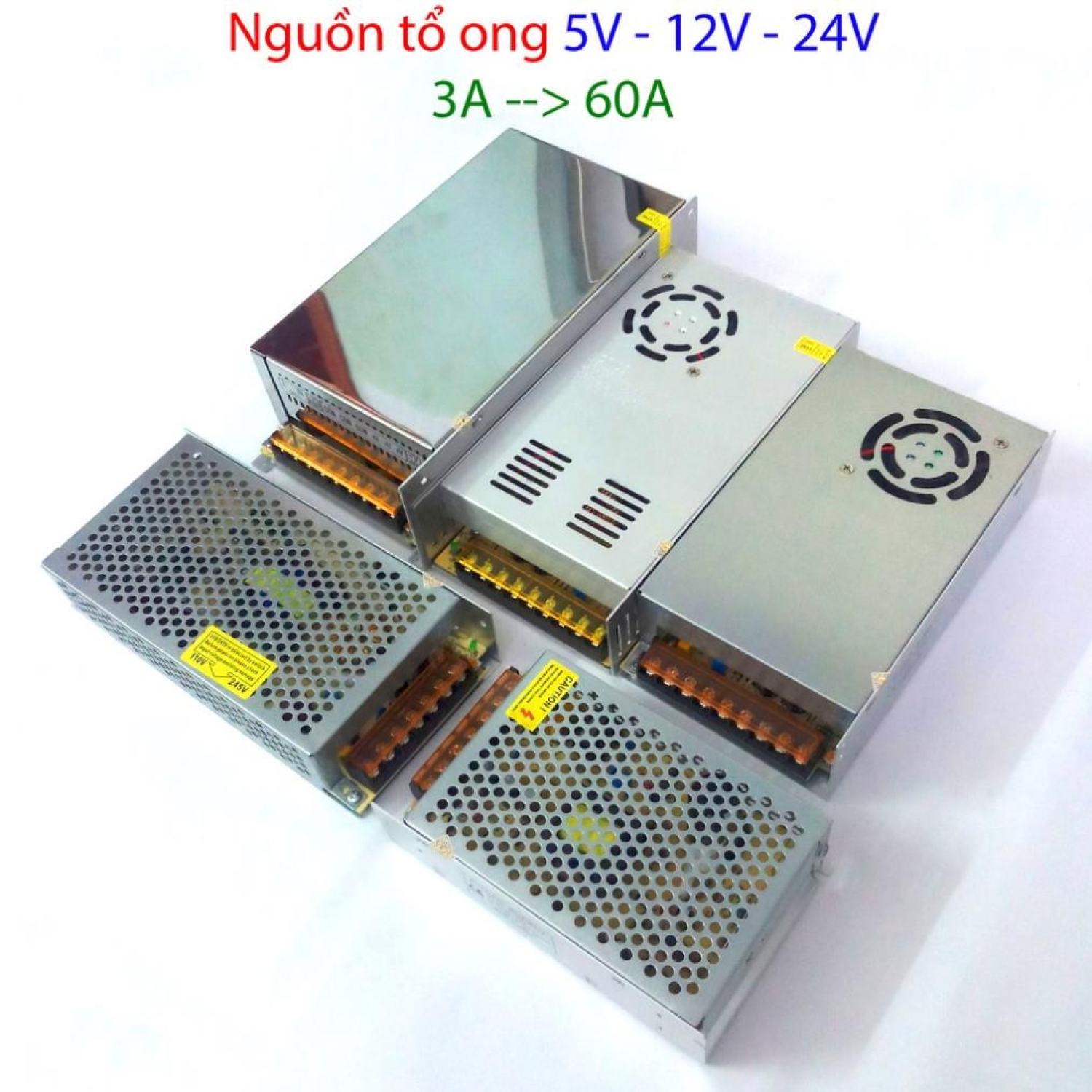 Nguồn tổ ong, nguồn 12v/24v/5v - 40a/30a/20a/15a/10a/5a, nguồn tổng dùng cho camera,đèn led,motor, máy bơm