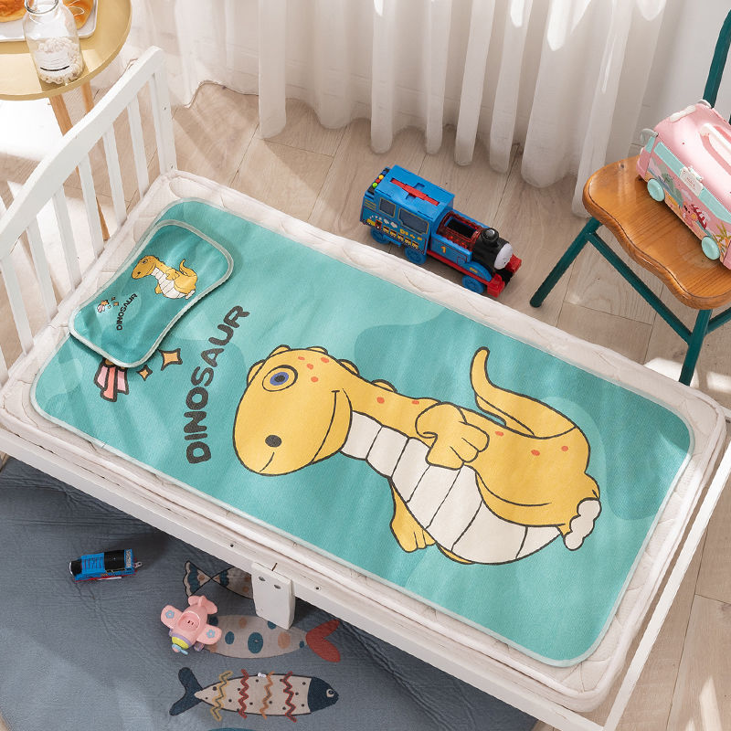 Chiếu điều hòa 3D Kèm Gối thảo dược cho bé, Chất liệu lụa mềm mại, Kích thước 60x120cm