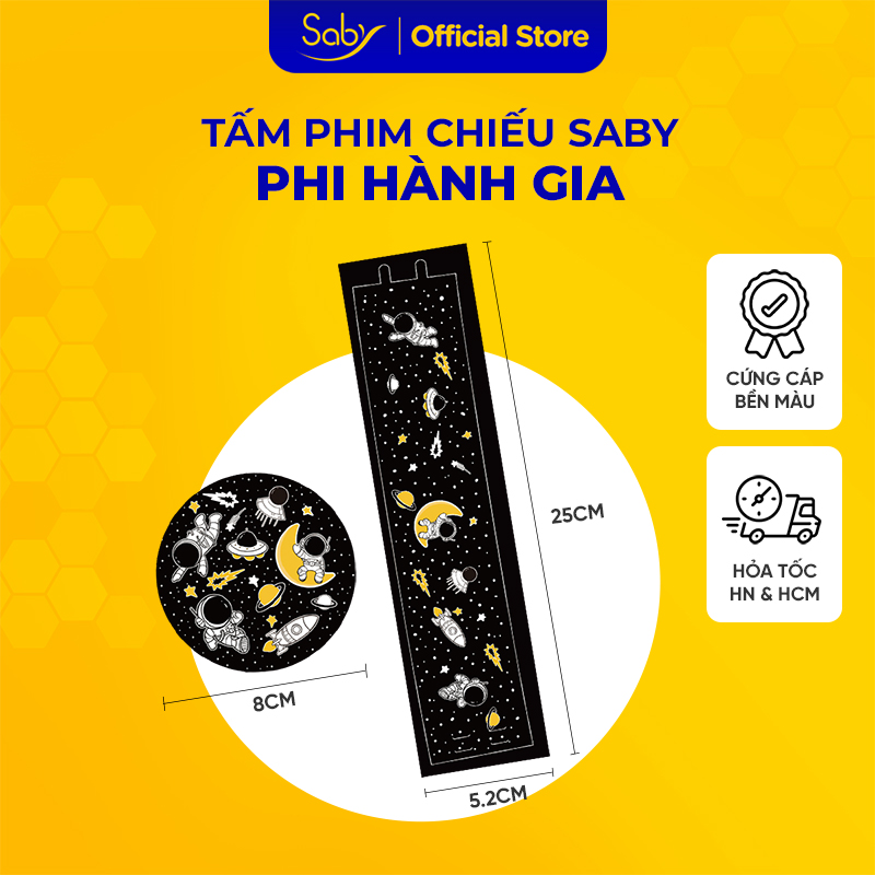 Tấm phim chiếu Saby hình phi hành gia cho đèn ngủ chiếu sao Saby Dreamz và Saby Stories hình chiếu dành cho đèn chiếu sao, đèn ngủ cho bé
