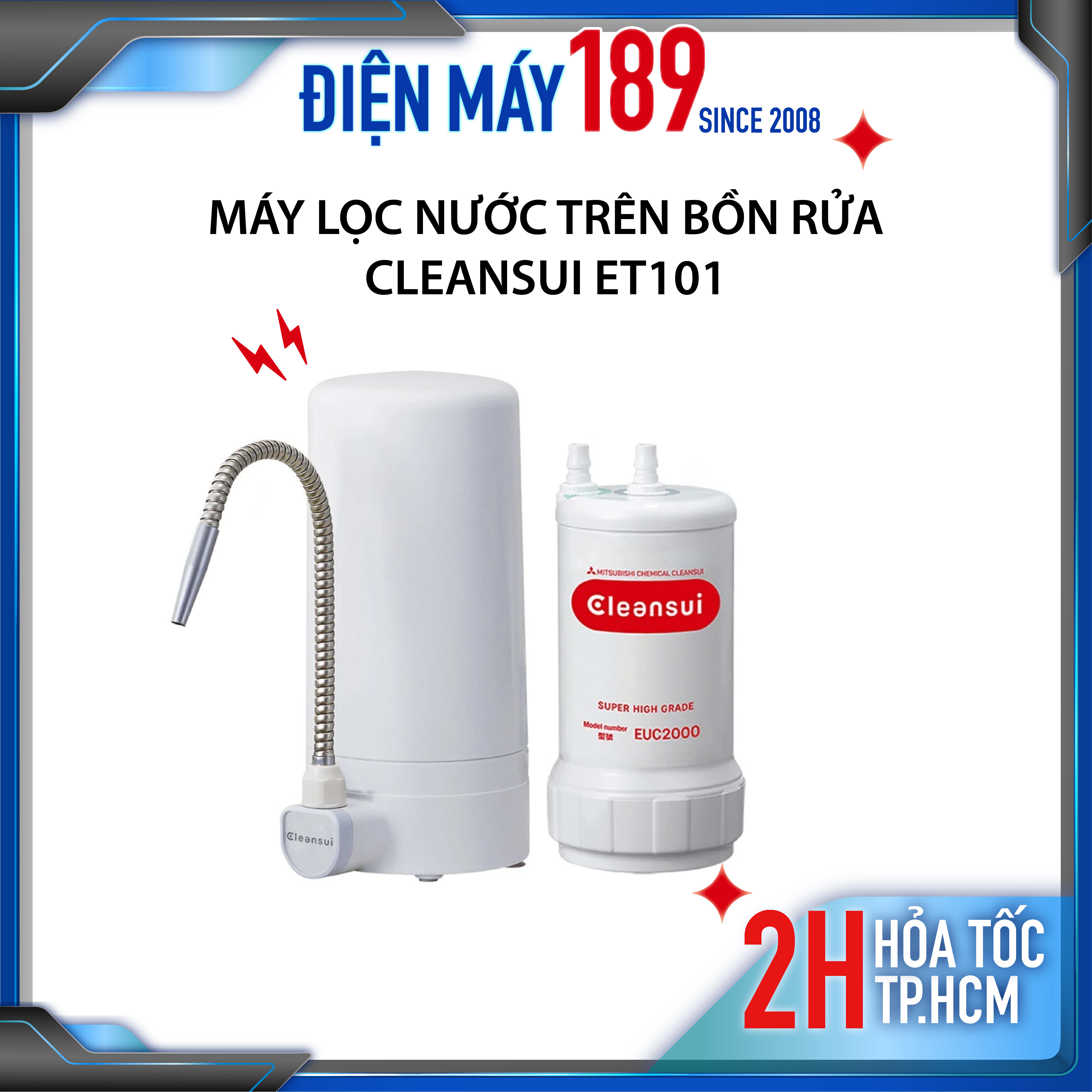 Máy lọc nước Cleansui trên bồn rửa ET101 - Sản xuất tại Nhật Bản - Công nghệ màng lọc sợi rỗng - Hàng chính hãng