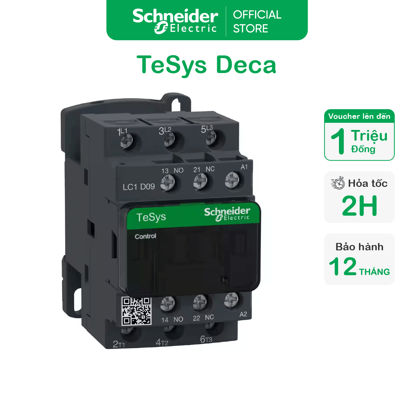 Khởi động từ - 3P(3NO) - Coil 220VAC - Schneider Electric - LC1D09M7 LC1D12M7 LC1D18M7 LC1D25M7 LC1D32M7 LC1D38M7 LC1D80M7 LC1D95M7 LC1D115M7 LC1D150M7