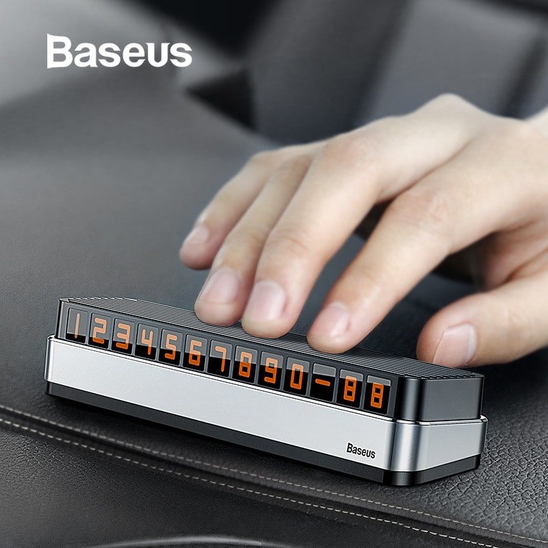 Bảng ghi số điện thoại trên xe hơi dạ quang Cao Cấp Baseus Moonlight Box Temporary Parking Number Plate - ACNUM-B0G