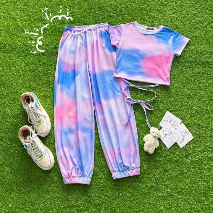 Sét bộ quần áo dài áo croptop nữ thời trang siêu hot