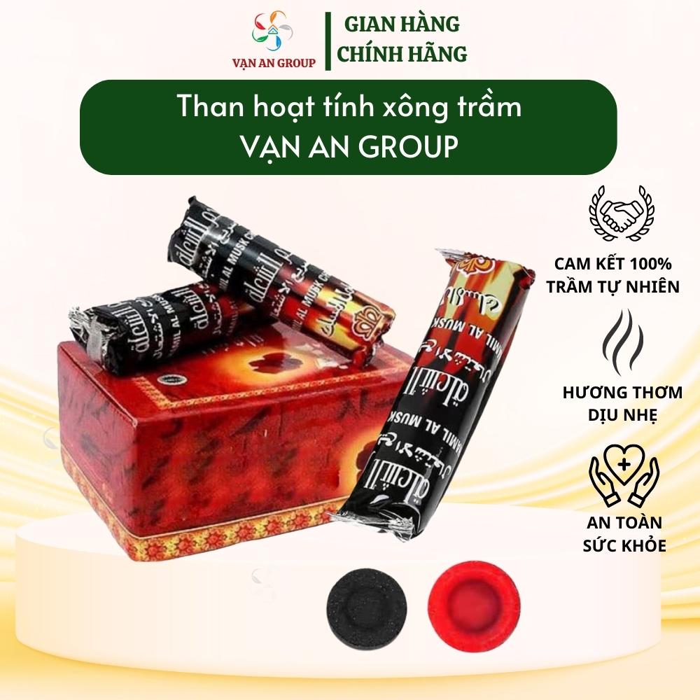Than hoạt tính xông đốt trầm hương, than dạng viên nén, không mùi, ít khói, mồi nhanh, cháy lâu, cháy đều, dễ sử dụng