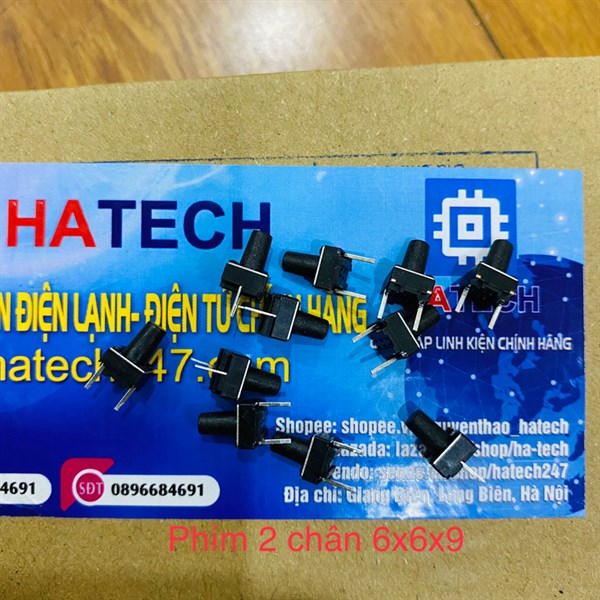 Nút nhấn phím bấm 2 chân 6x6x9 túi 50 chiếc
