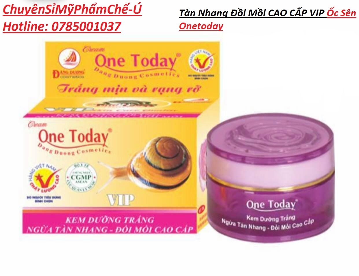 Kem dưỡng trắng tàn nhang-đồi mồi 8g và 15g vip onetoday kem ốc sên