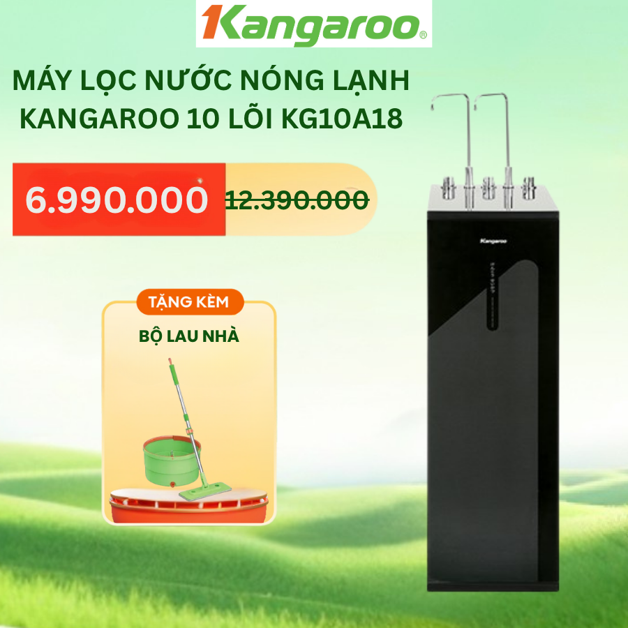 [LẮP ĐẶT MIỄN PHÍ]  Máy lọc nước Kangaroo Hydrogen nóng lạnh 10 lõi KG10A18