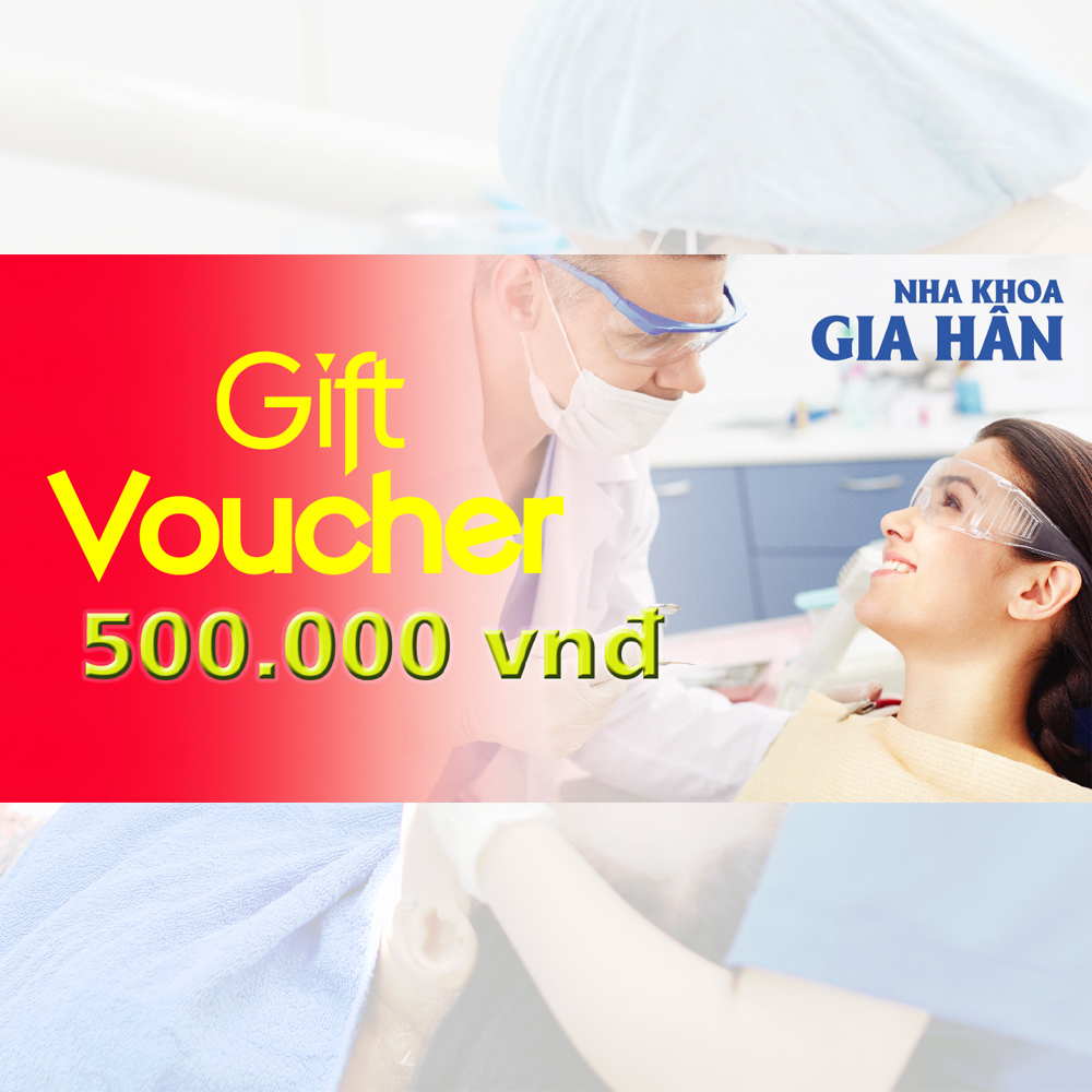 [HCM]HCM - [E-Voucher] - Phiếu quà tặng trị giá 500.000đ cho Dịch vụ Tẩy trắng hoặc bọc Răng toàn Sứ tại Nha Khoa Gia Hân