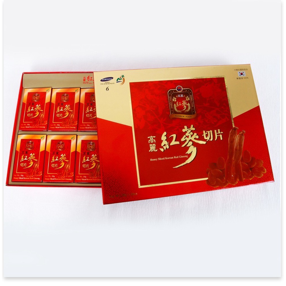 Hồng sâm thái lát tẩm mật ong sambok hàn quốc hộp 200g