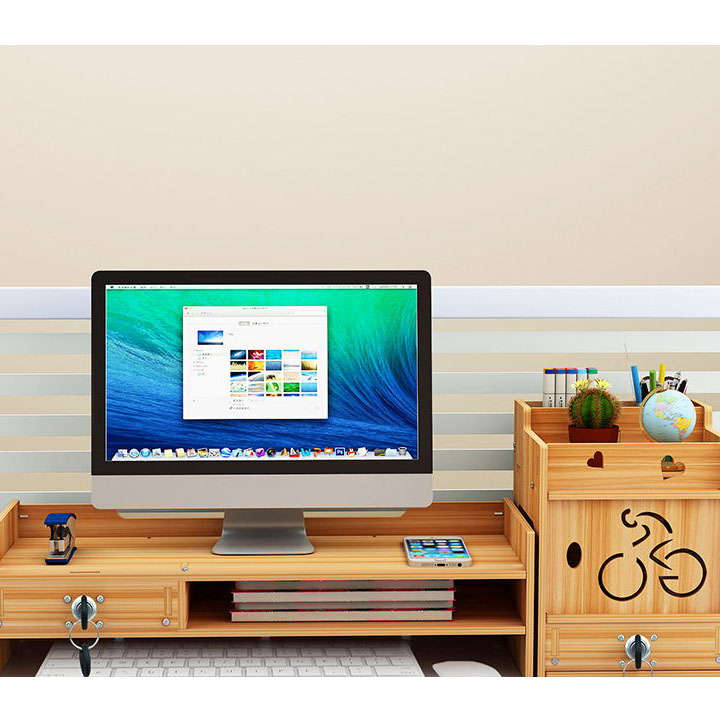 Kệ Để Bàn, Kệ Tài Liệu Để Bàn Máy Tính Ngăn Kéo Nhỏ Kèm Giá Đỡ Điện Thoại