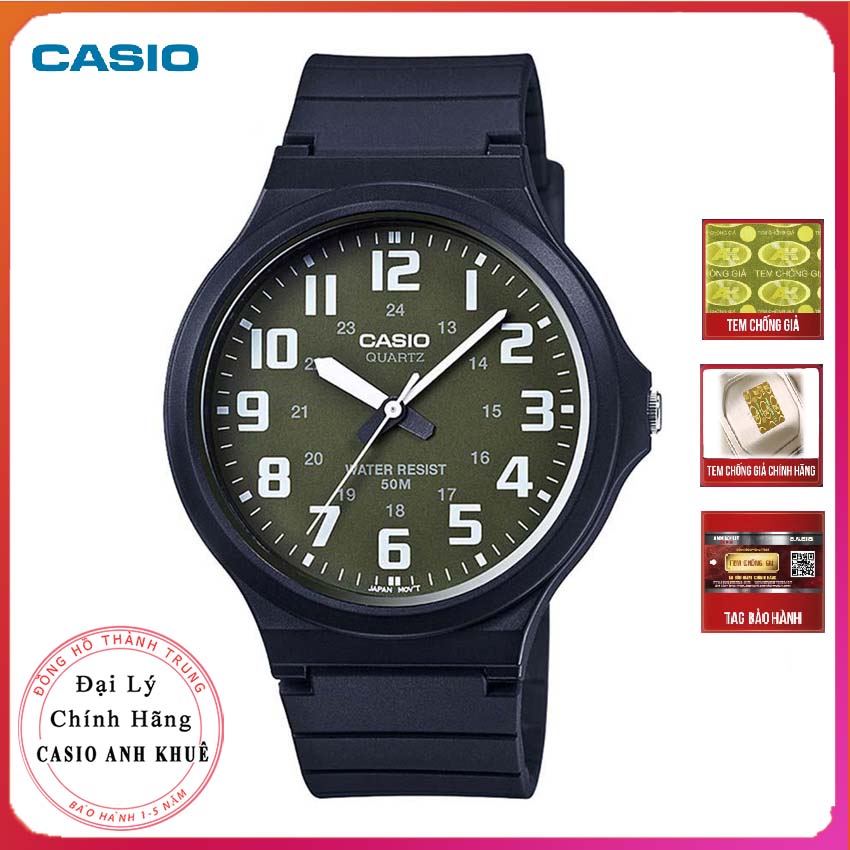Đồng hồ nam casio mw-240-3bvdf dây nhựa
