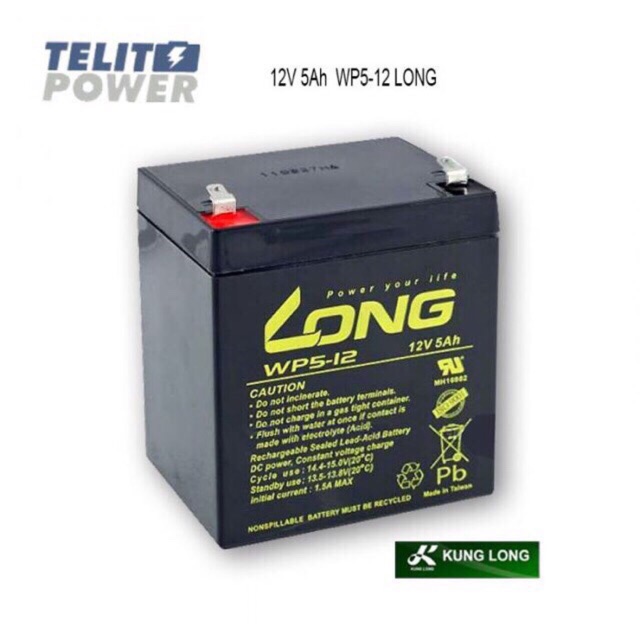 Ắc quy khô long 12v-5ah . wpls-12 . chính hãng