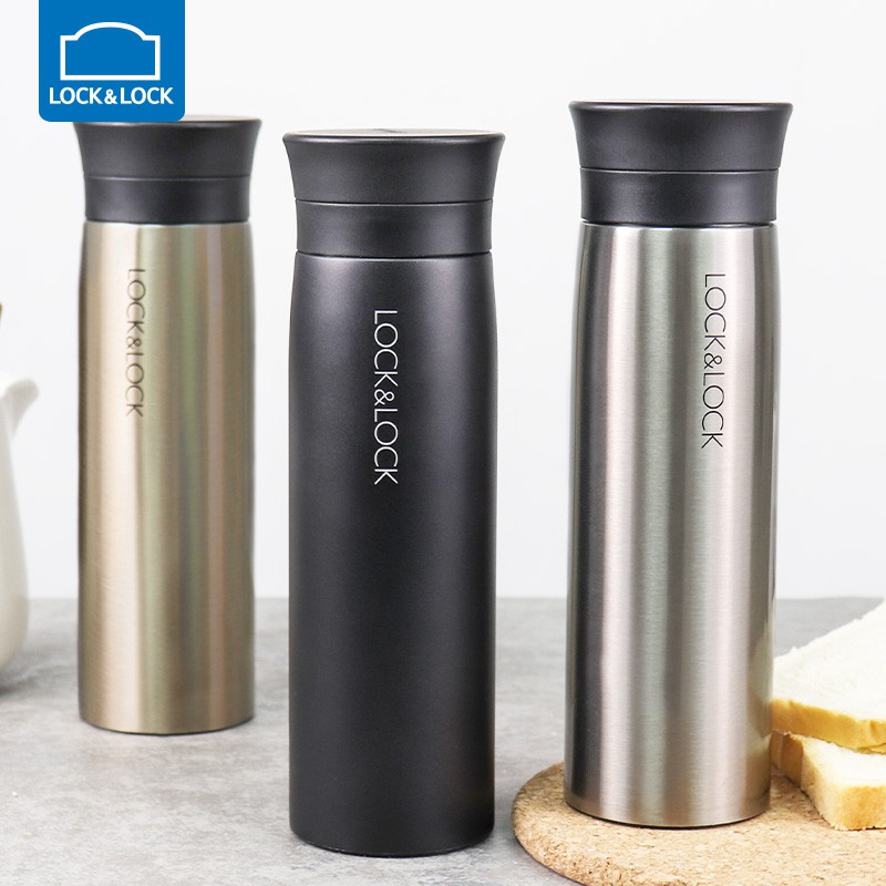 Bình giữ nhiệt lock&lock line tumbler 400ml 3 màu đen bạc và vàng đồng