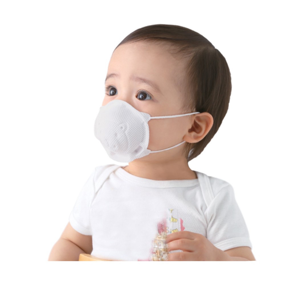 Khẩu trang UNIMAX cho bé sơ sinh 3 tháng tuổi đến 3 tuổi hình gấu set 3 cái trong 1 hộp màu trắng an toàn dễ thương cho các bé, shop MANGO bán hàng chất lượng cao chính hãng
