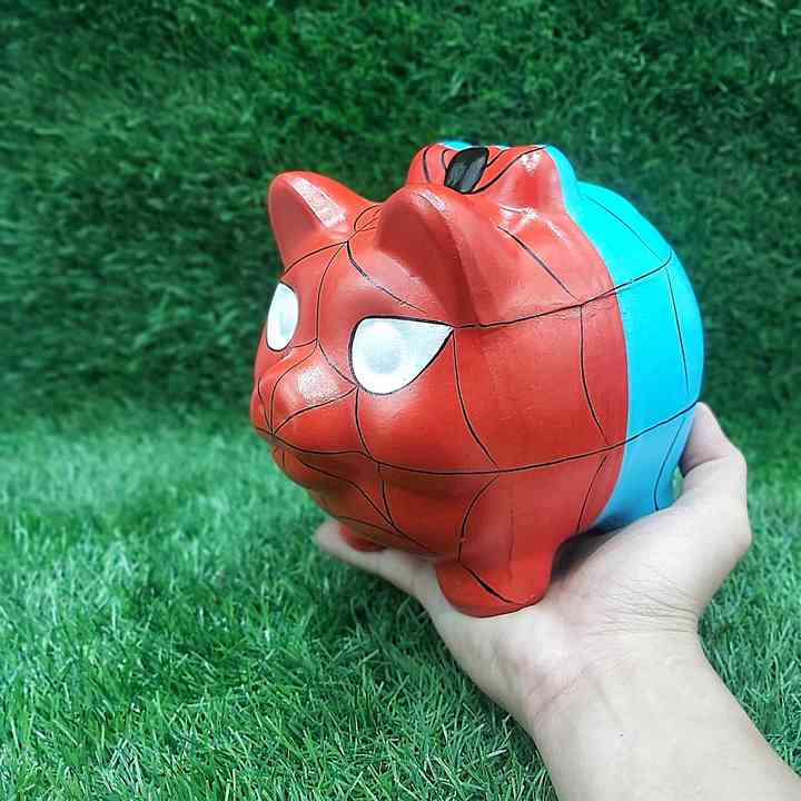 Heo Đất Tiết Kiệm mẫu người nhện cực đáng yêu - Ống Heo Tiết Kiệm Tiền làm quà tặng sinh nhật