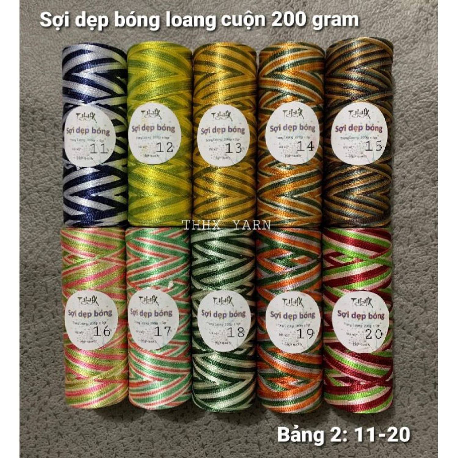 Sợi dẹp bóng 3mm màu loang