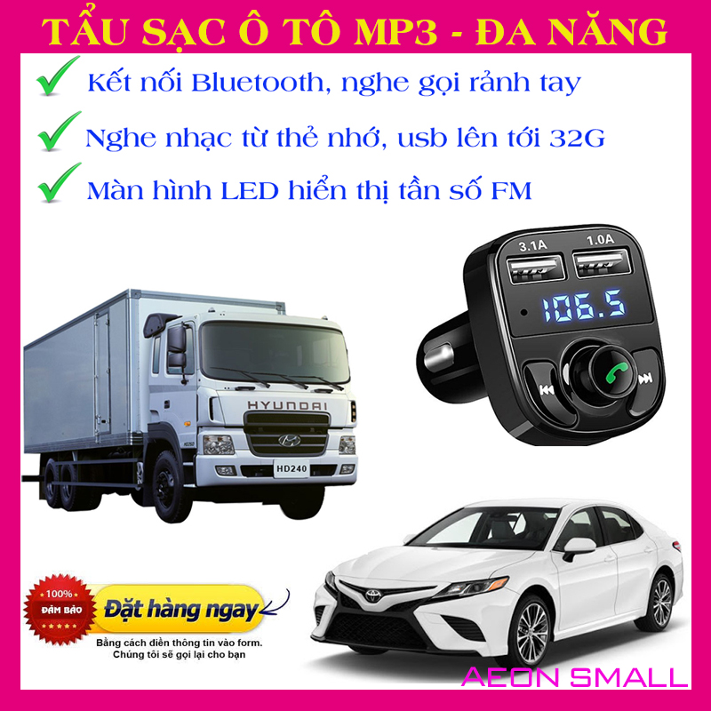 Tẩu Nghe Nhạc MP3, Tẩu Sạc Ô Tô, Tau Sac O To, Đầu Sạc Ô Tô,Cốc MP3 Cho xe Hơi.[HÀNG XỊN] Kết Nối Bluetooth, Sạc Pin,  Nghe Nhạc Mp3, Chế Độ Nghe Điện Thoại Rảnh Tay.Giao Hàng Toàn Quốc - Mua Ngay.