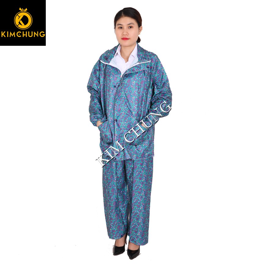 [HCM]Áo mưa bộ vải dù cao cấp áo mưa nữ đi xe máy mẫu bông thời trang (size 2XL từ 1m6 -1m7) (màu ngẫu nhiên tùy theo từng đợt)