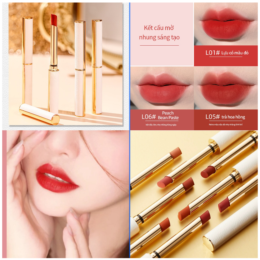 Son lì cao cấp matte lipstick Son lì nội địa Trung không phai / lâu trôi / không lem Son nhiều màu