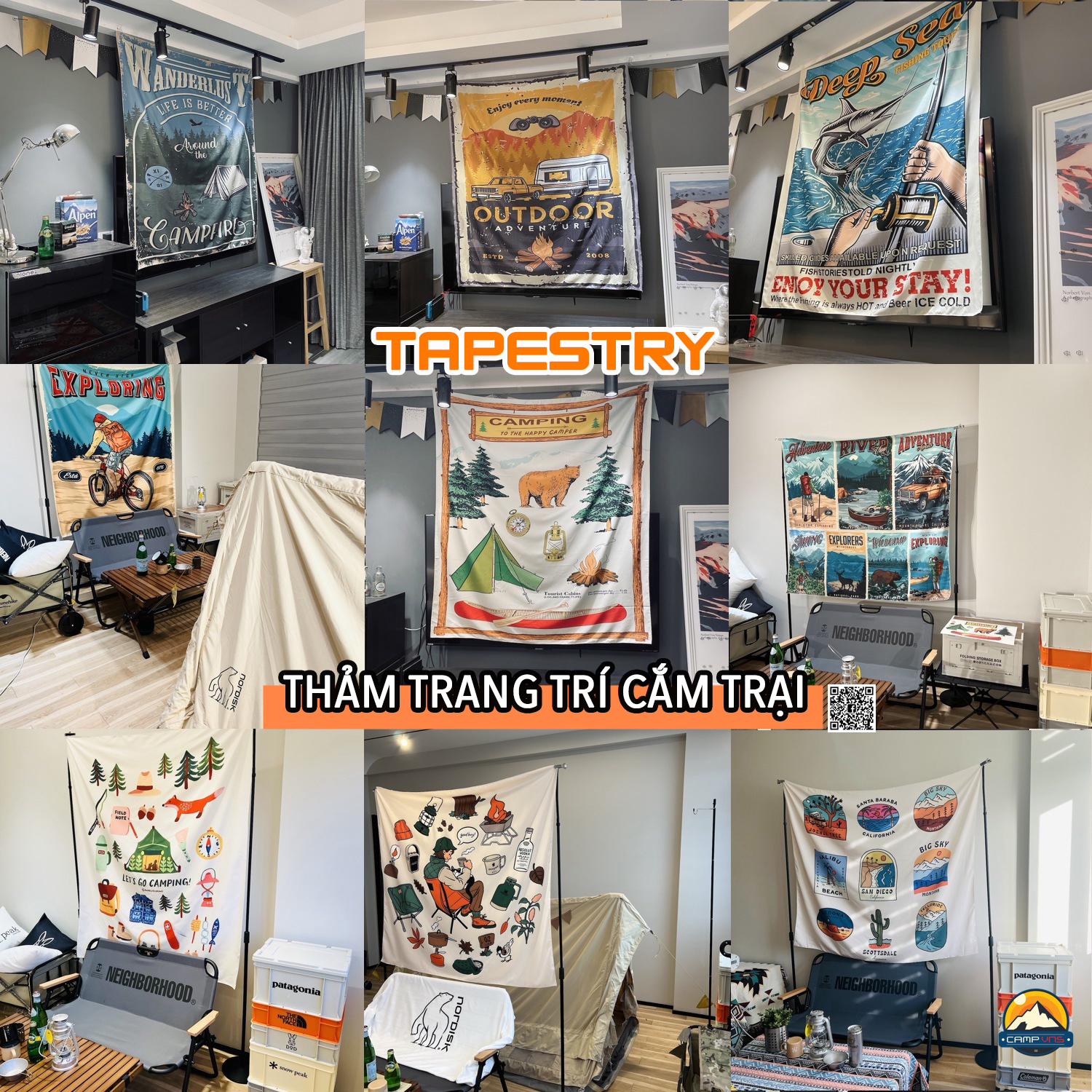 Tấm trang trí / Thảm dã ngoại cắm trại Polyester DS nhẹ mềm như lụa