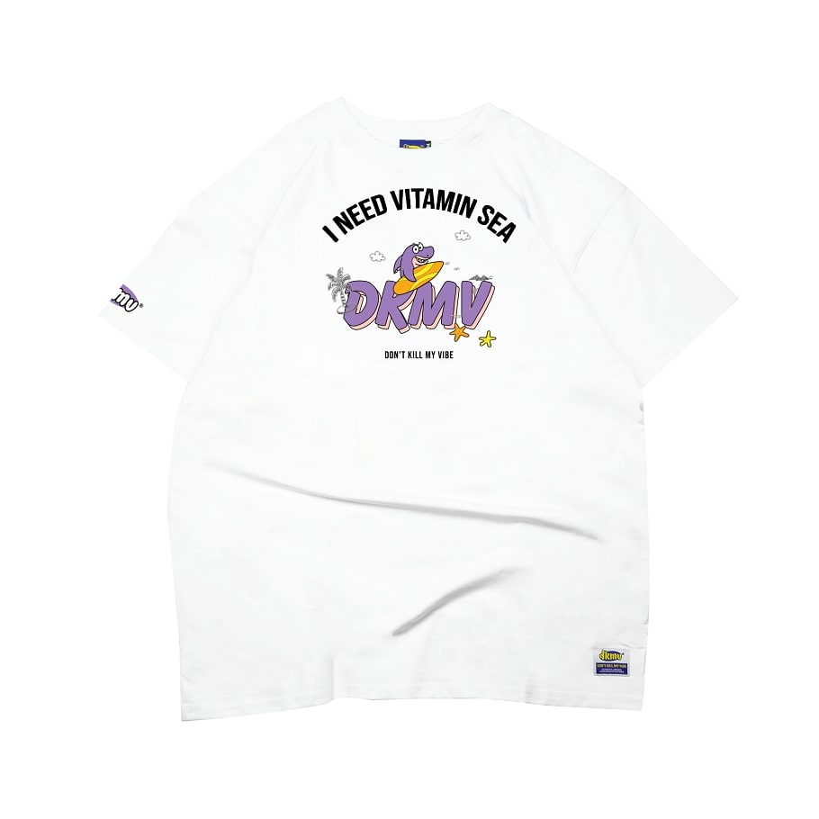 DKMV Áo thun nữ form rộng tặng kèm tone màu trắng | DKMV Tee Vitamin Sea-White