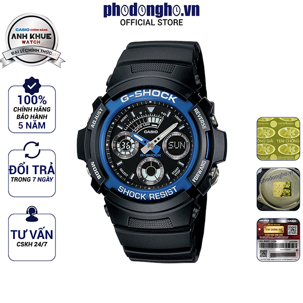 Đồng hồ nam dây nhựa g-shock chính hãng casio anh khuê aw-591-2adr