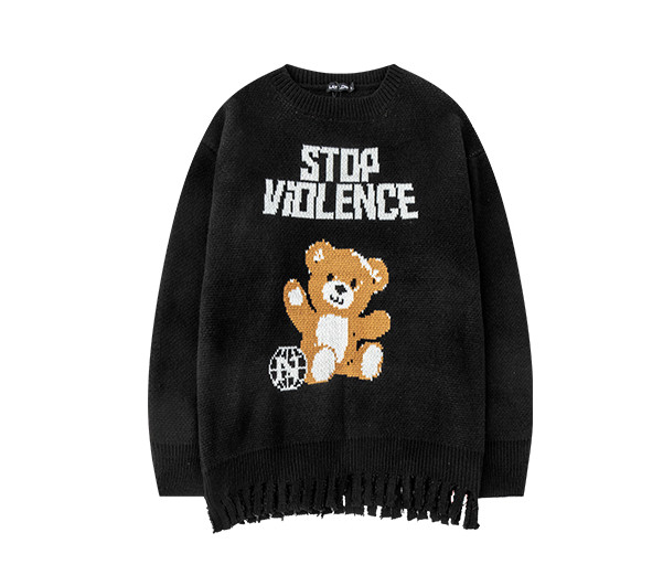 Áo len dệt rách gấu