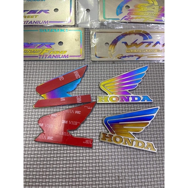 Cặp Tem Cánh Chim Honda Titanium có sẵn keo 3M