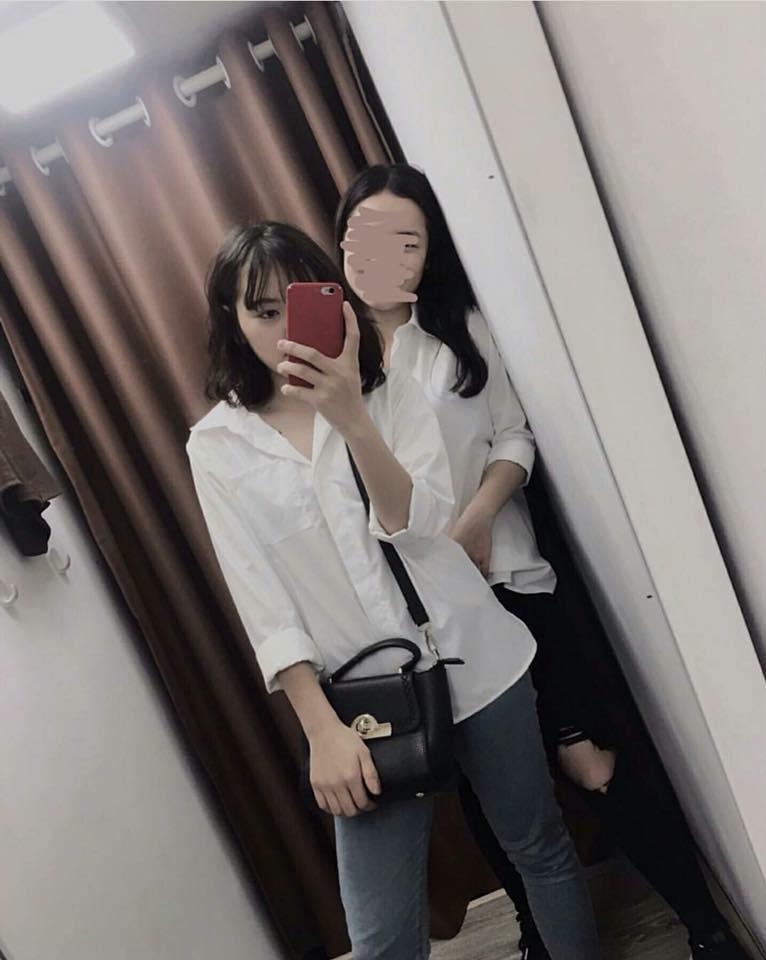 Áo sơ mi trắng trơn basic  chất đẹp dáng oversize