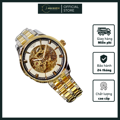 [Hàng Cao Cấp + Bảo Hành 2 Năm] Đồng Hồ Nam Cơ Dấu Máy Login Sang Trọng - Đẳng Cấp - Ann Watch A34