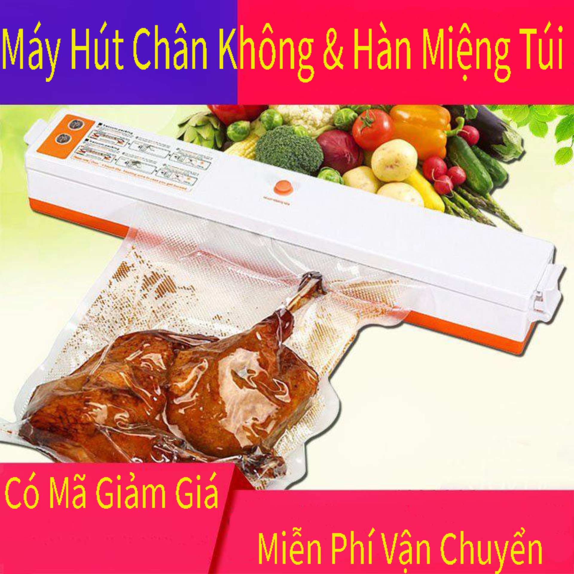 máy đóng gói hút chân không công nghiệp Kiêm Hàn Miệng Túi-máy ép chân không mini-Máy hút chân không bảo quản thực phẩm trong gia đìnhchất lượng tốt ( Top sản phẩm bán chạy hiện nay). Sale 50% khi mua online, sản phẩm được bảo hành uy tín