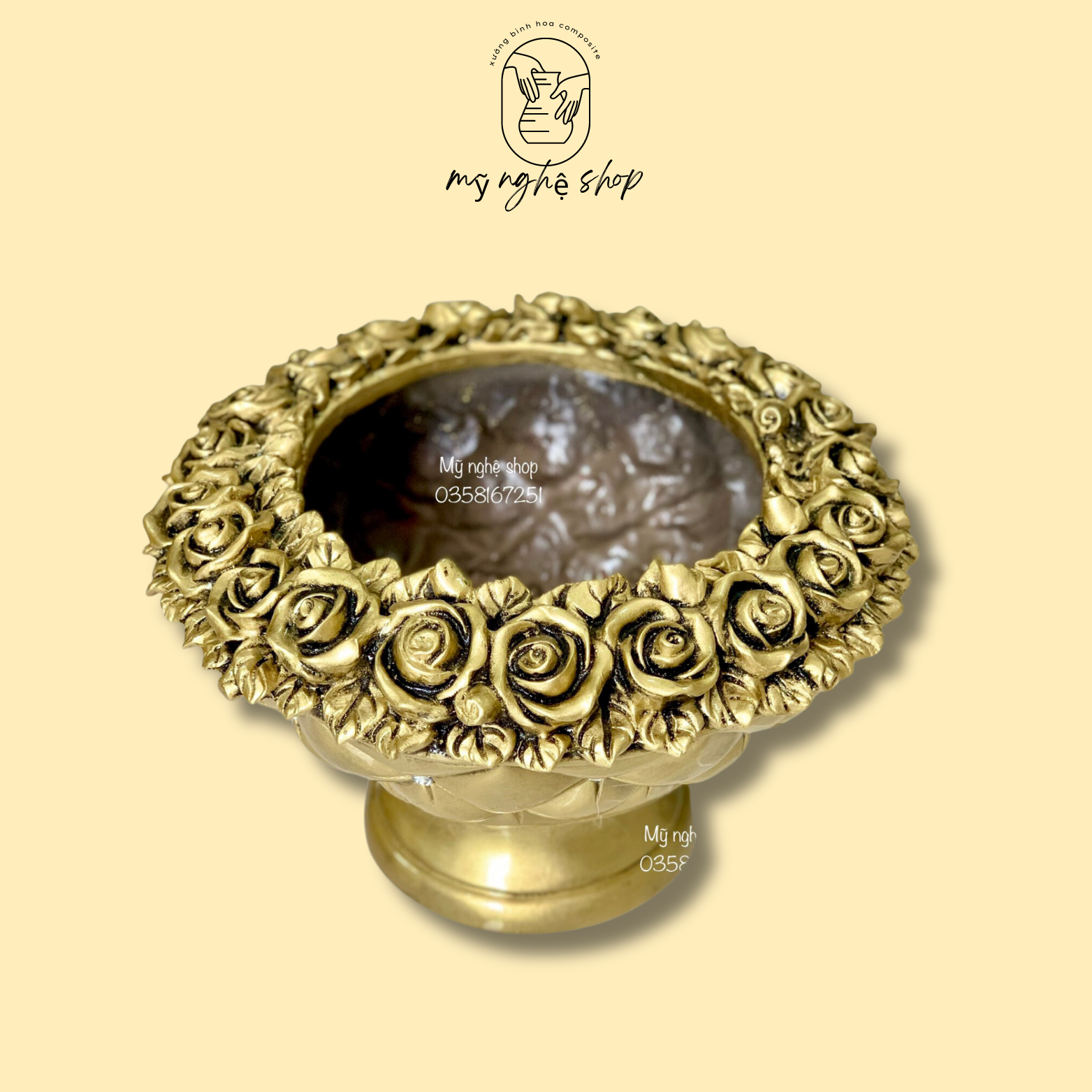Bình hoa composite mã bát trám, bình cắm hoa, bình hoa decor, bình hoa chơi tết, bình hoa trang trí, Mỹ nghệ shop bình hoa cao cấp